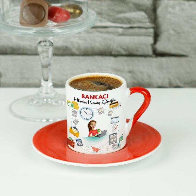 bankacıya hediye türk kahvesi fincanı